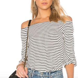 LA Made Aria Top in Black and White Stripes